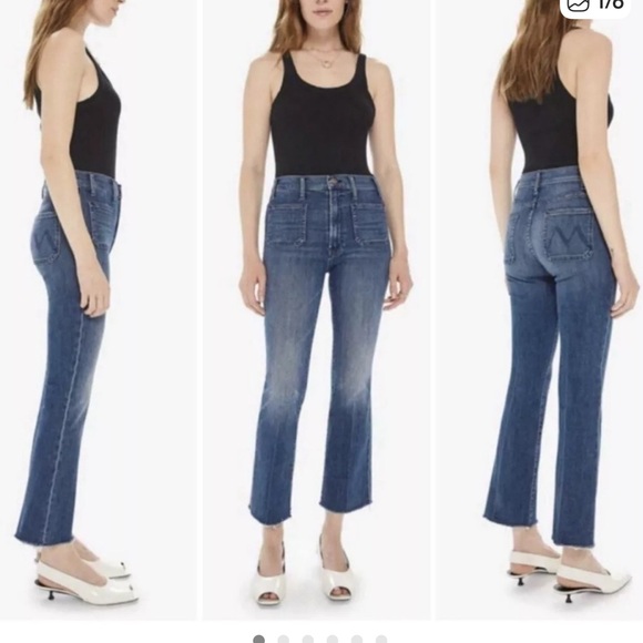 MOTHER Denim - MOTHER The Hustler Patch ankle raw hem jeans Sz 29